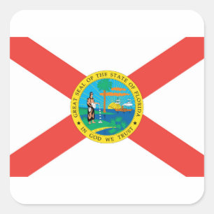 Flagge von Florida Quadratischer Aufkleber