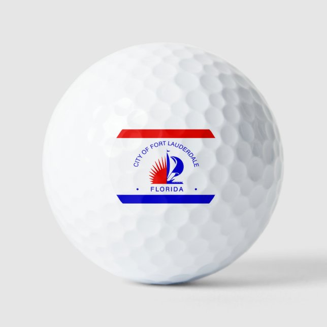 Flagge von Fort Lauderdale, Florida Golfball (Vorderseite)