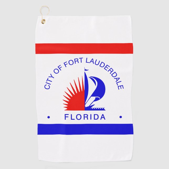 Flagge von Fort Lauderdale, Florida Golfhandtuch (Vorderseite)