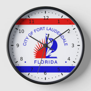 Flagge von Fort Lauderdale, Florida Uhr