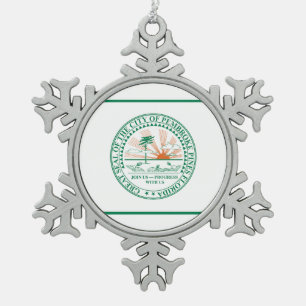 Flagge von Fort Pembroke Pines, Florida Schneeflocken Zinn-Ornament