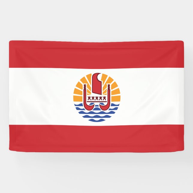 Flagge von Französisch-Polynesien Banner (Horizontal)