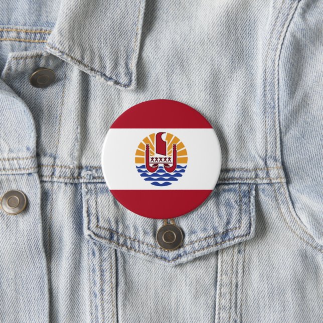 Flagge von Französisch-Polynesien Button (Beispiel)