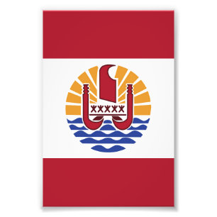 Flagge von Französisch-Polynesien Fotodruck