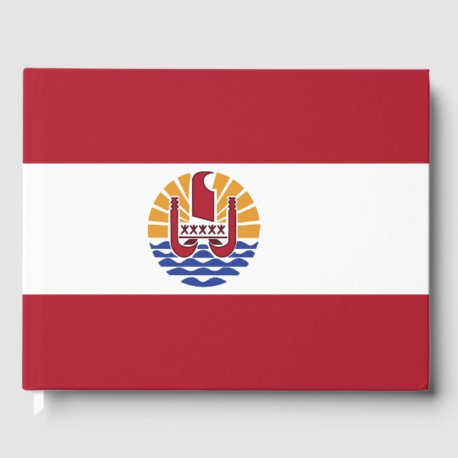Flagge von Französisch-Polynesien Gästebuch (Vorderseite)
