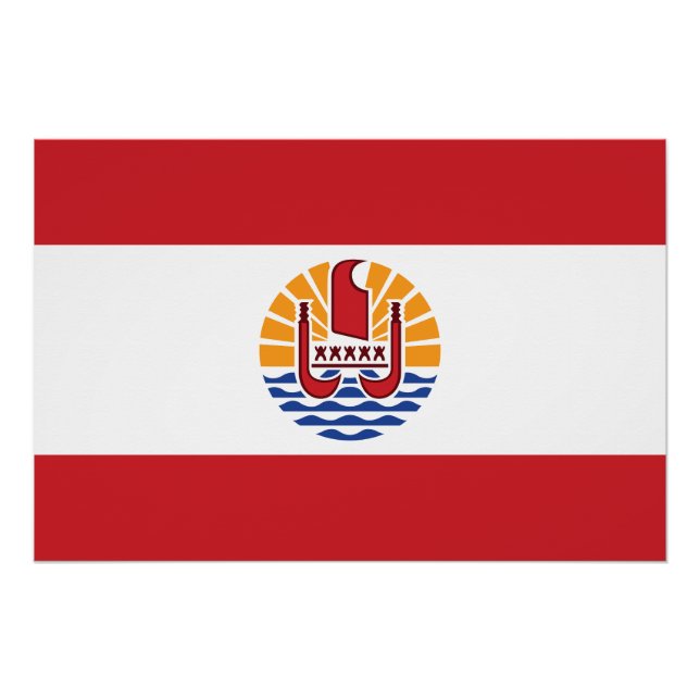 Flagge von Französisch-Polynesien Poster (Vorderseite)