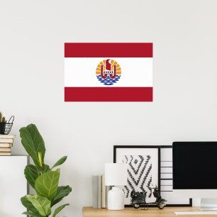 Flagge von Französisch-Polynesien Poster
