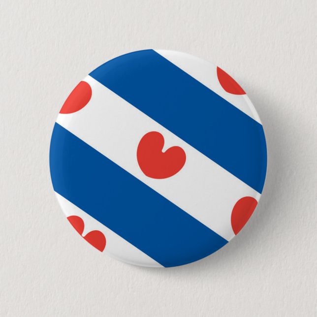 Flagge von Friesland Button (Vorderseite)