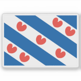 Flagge von Friesland, Niederlande Aufkleber