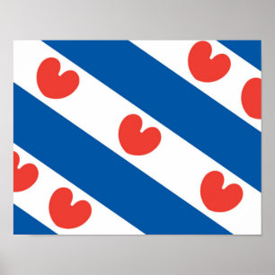 Flagge von Friesland Poster