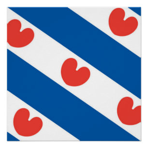 Flagge von Friesland Poster