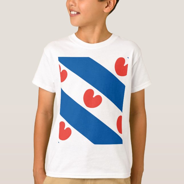 Flagge von Friesland T-Shirt (Vorderseite)