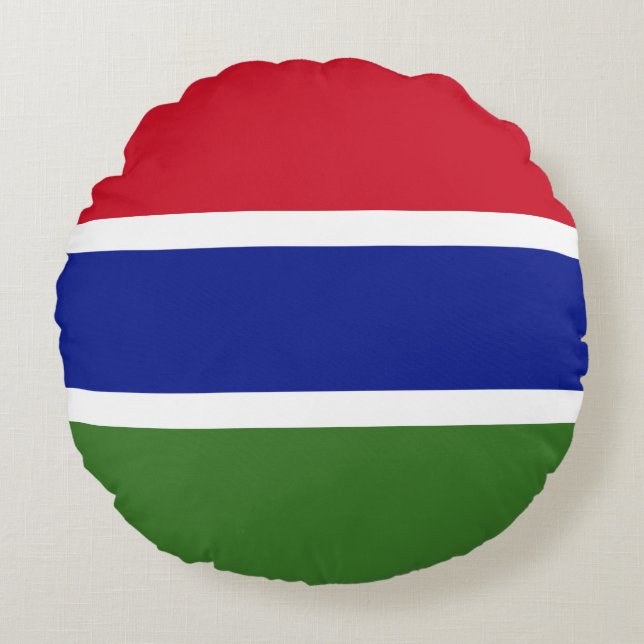 Flagge von Gambia Rundes Kissen (Vorderseite)