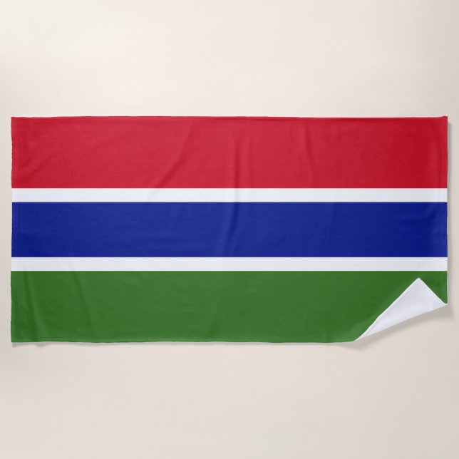 Flagge von Gambia Strandtuch (Vorderseite)