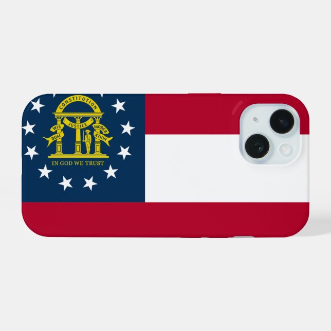 Flagge von Georgia iPhone 15 Hülle (Rückseite (Horizontal))
