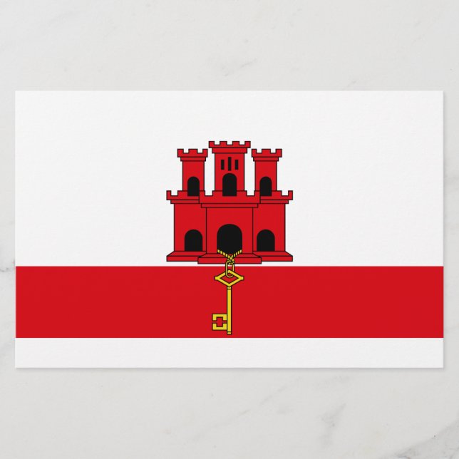 Flagge von Gibraltar Briefpapier (Vorderseite)