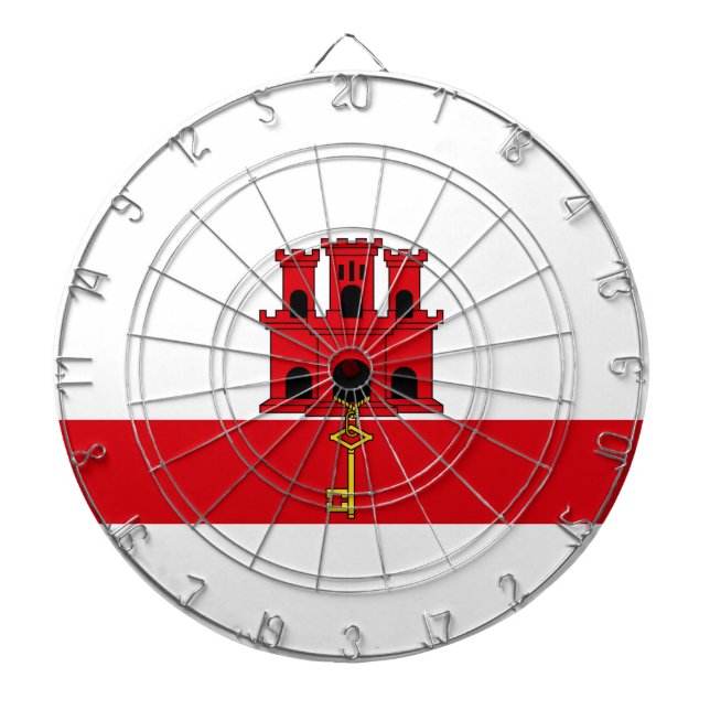 Flagge von Gibraltar Dartscheibe (vorne)