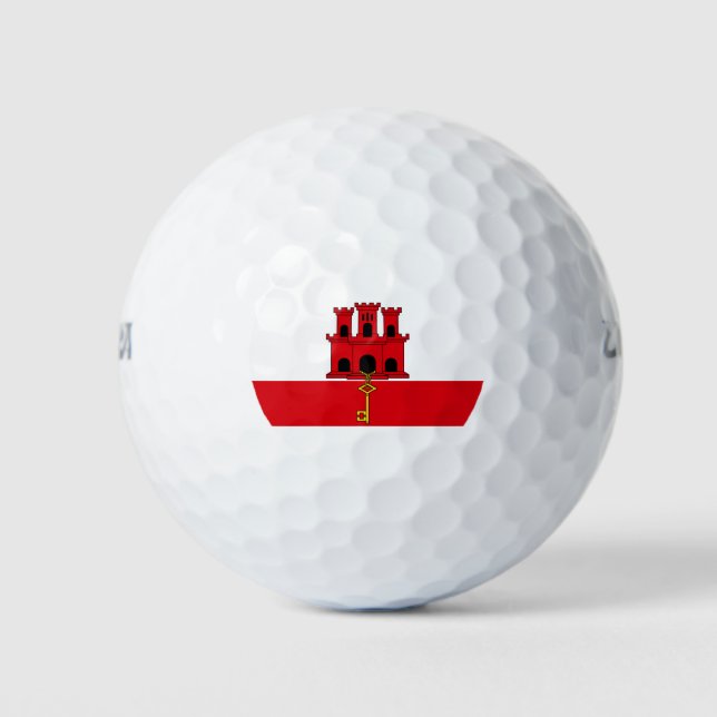 Flagge von Gibraltar Golfball (Vorderseite)