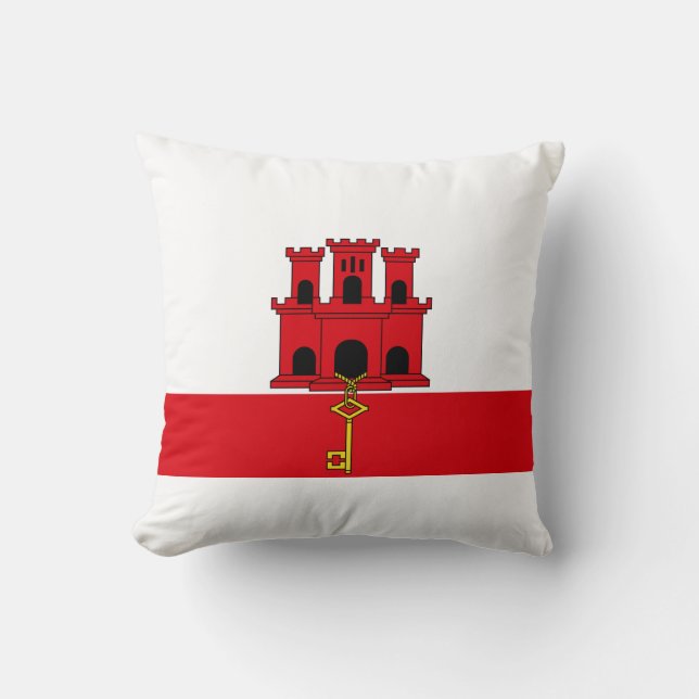 Flagge von Gibraltar Kissen (Vorderseite)