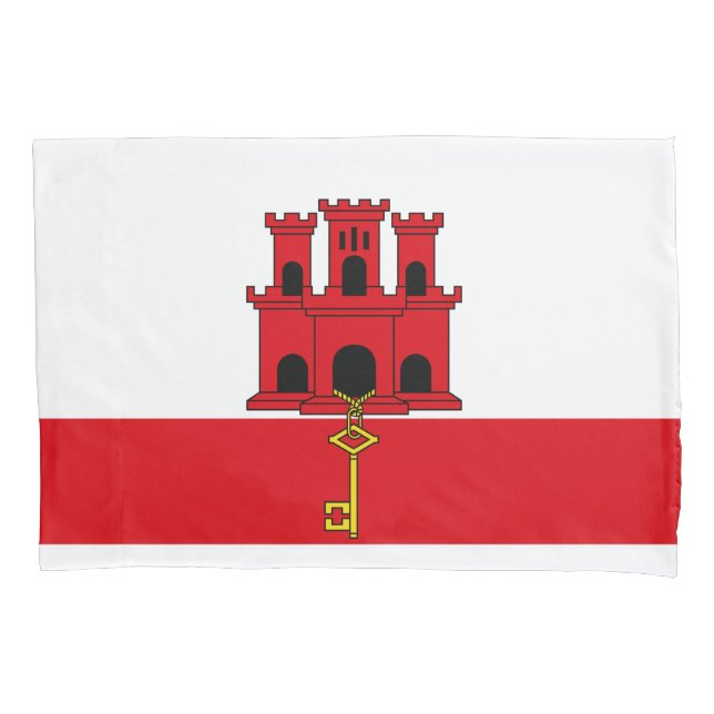 Flagge von Gibraltar Kissenbezug (Vorderseite)