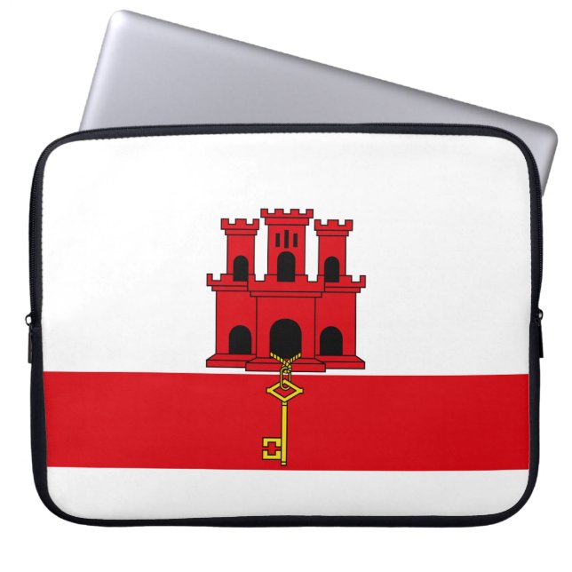 Flagge von Gibraltar Laptopschutzhülle (Vorderseite)