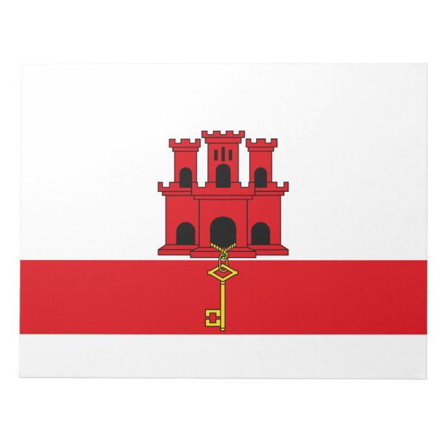 Flagge von Gibraltar Notizblock (Vorderseite)