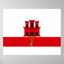 Flagge von Gibraltar Poster