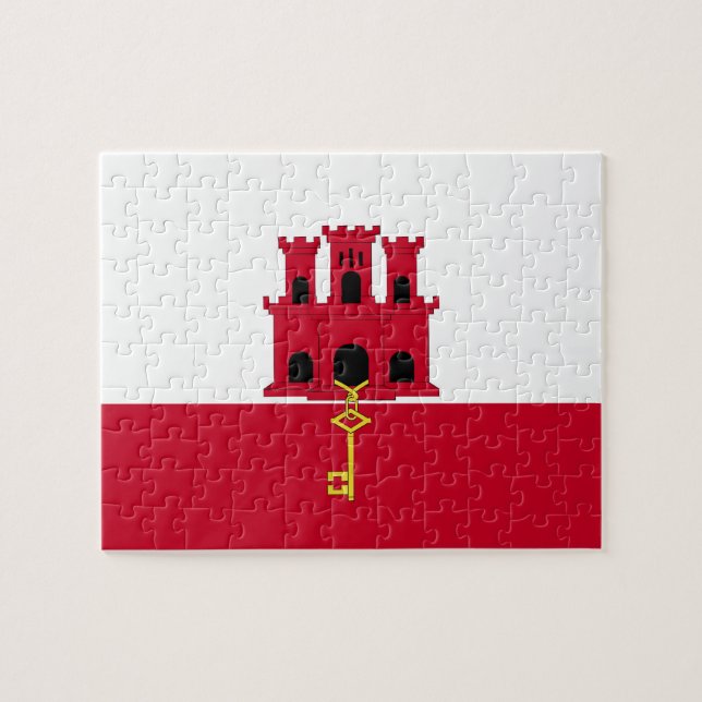 Flagge von Gibraltar Puzzle (Horizontal)