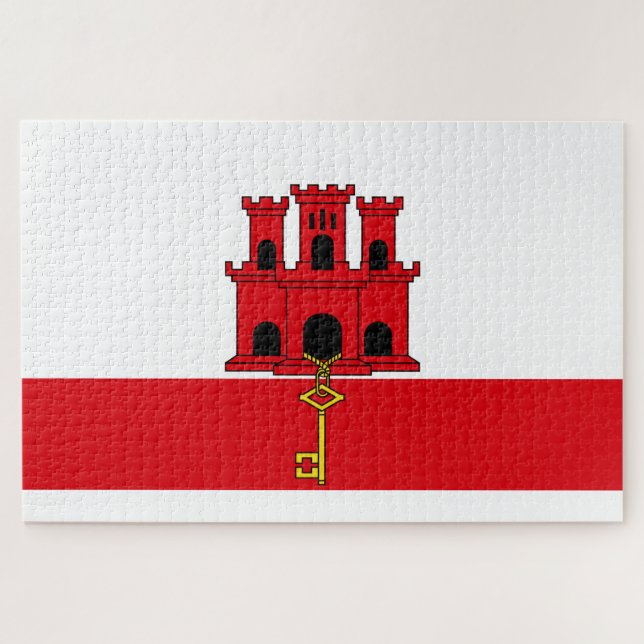 Flagge von Gibraltar Puzzle (Horizontal)