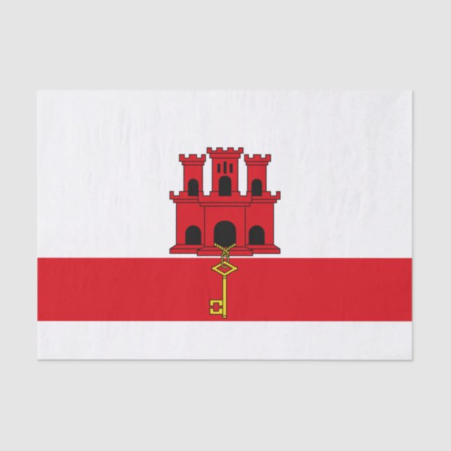 Flagge von Gibraltar Seidenpapier (Vorderseite)