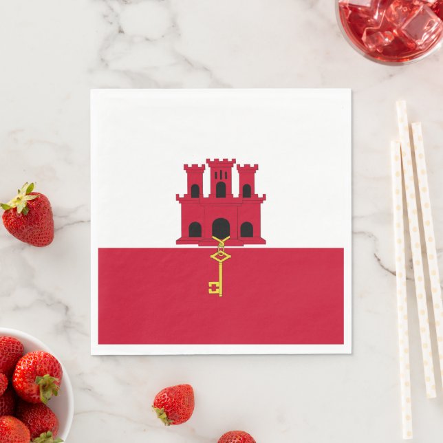 Flagge von Gibraltar Serviette (Beispiel)