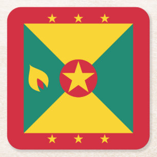 Flagge von Grenada Rechteckiger Pappuntersetzer