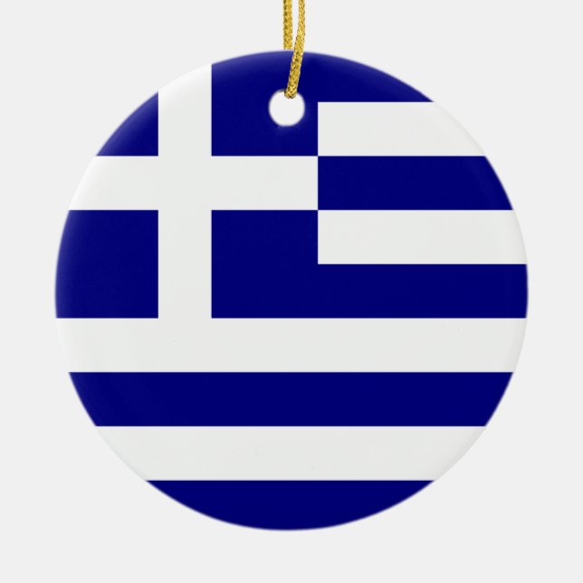 Flagge von Griechenland Keramik Ornament (Vorne)