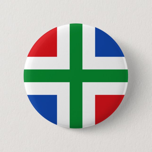 Flagge von Groningen (Provinz) Button (Vorderseite)