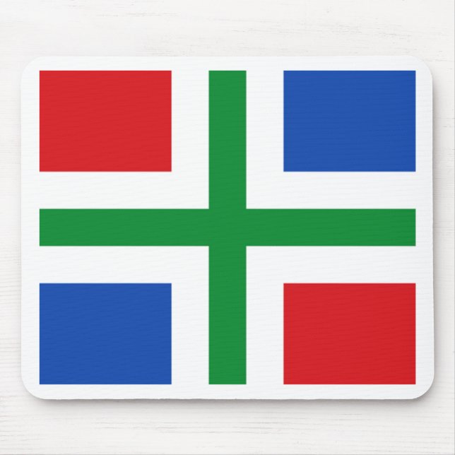 Flagge von Groningen (Provinz) Mousepad (Vorne)