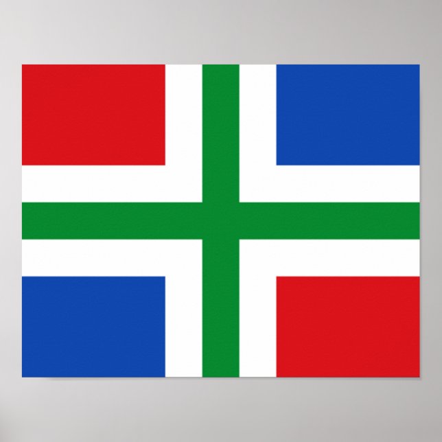 Flagge von Groningen (Provinz) Poster (Vorne)