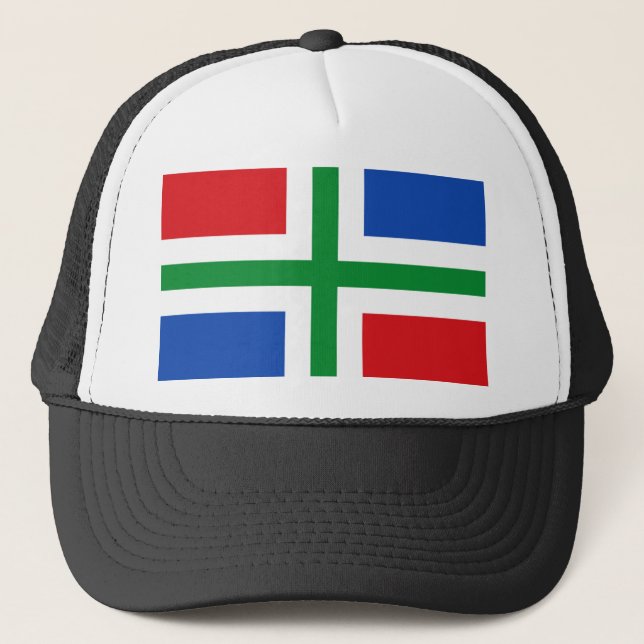 Flagge von Groningen (Provinz) Truckerkappe (Vorderseite)