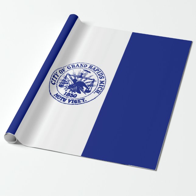 Flagge von Großzügen (Stadt Michigan) Geschenkpapier (Ungerollt)