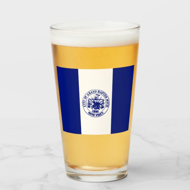 Flagge von Großzügen (Stadt Michigan) Glas (Vorne (Gefüllt))