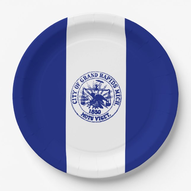 Flagge von Großzügen (Stadt Michigan) Pappteller (Vorderseite)
