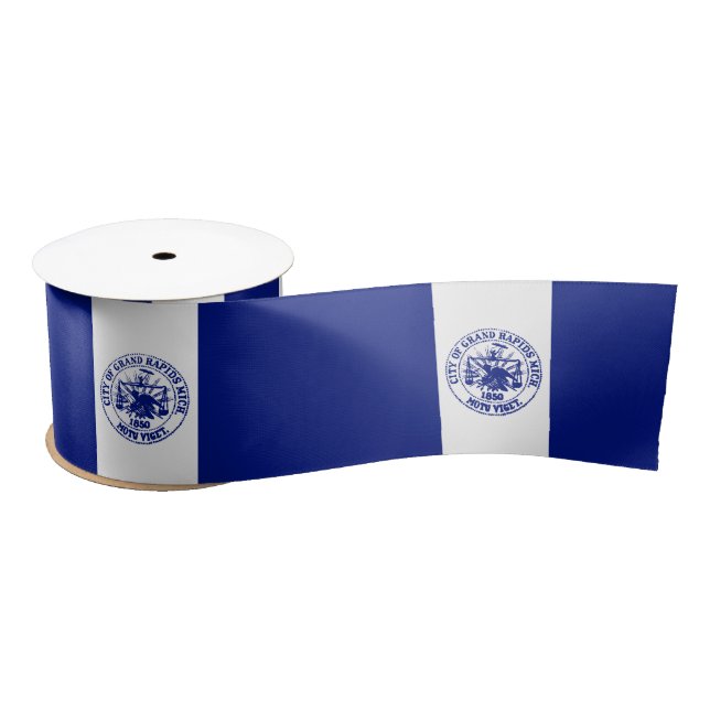 Flagge von Großzügen (Stadt Michigan) Satinband (Spule)