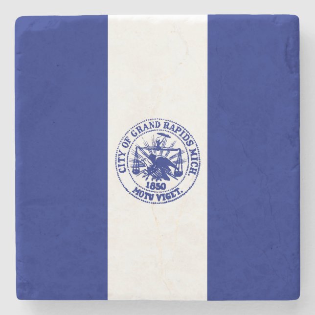 Flagge von Großzügen (Stadt Michigan) Steinuntersetzer (Vorderseite)