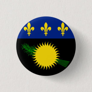 Flagge von Guadeloupe Button