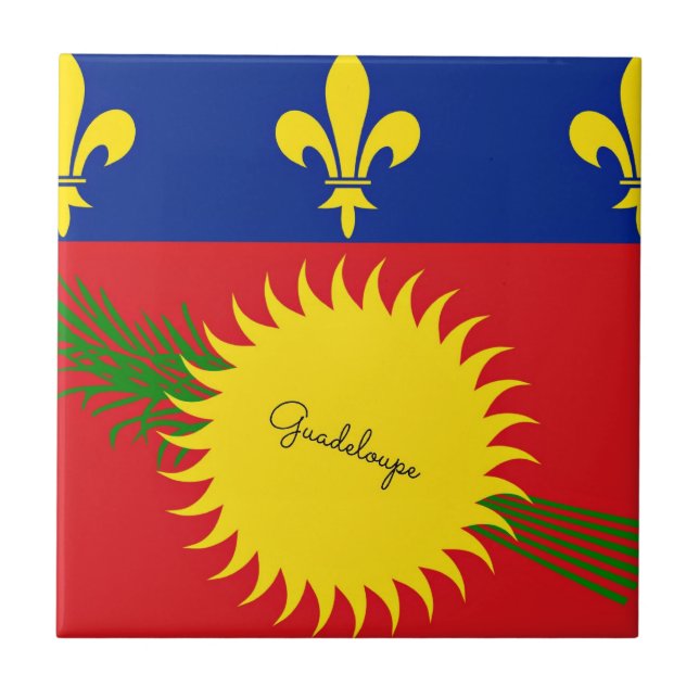 Flagge von Guadeloupe Fliese (Vorderseite)