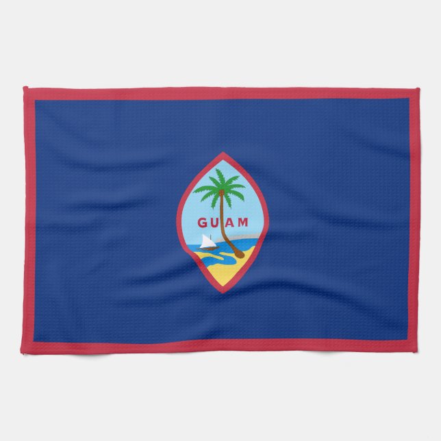 Flagge von Guam Geschirrtuch (Horizontal)