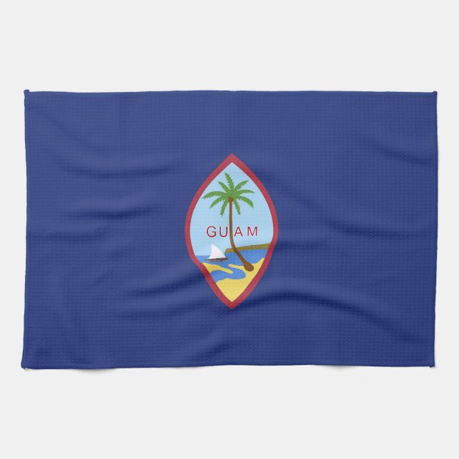 Flagge von Guam Geschirrtuch (Horizontal)
