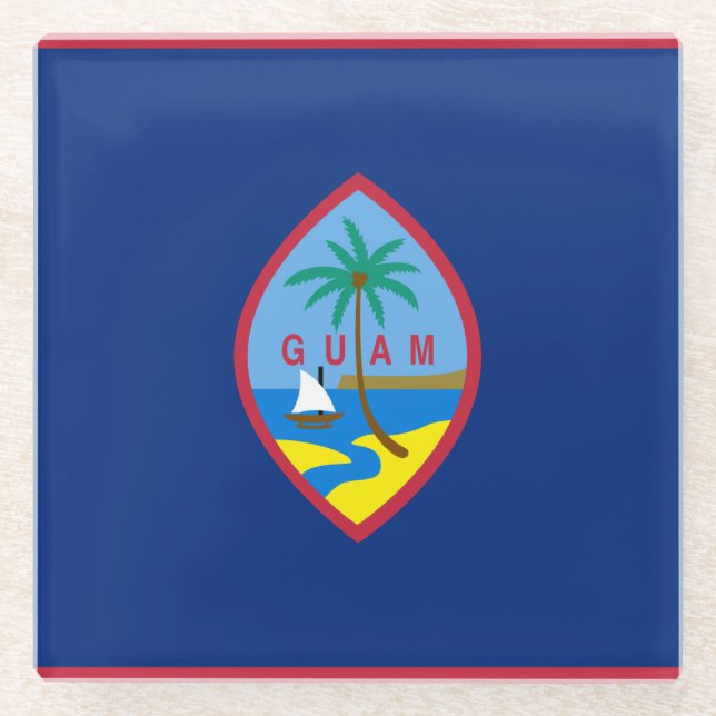 Flagge von Guam Glasuntersetzer (Vorderseite)