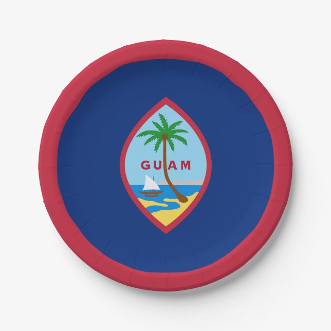 Flagge von Guam Pappteller (Vorderseite)
