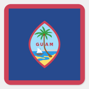 Flagge von Guam Quadratischer Aufkleber