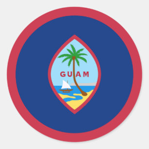 Flagge von Guam Runder Aufkleber